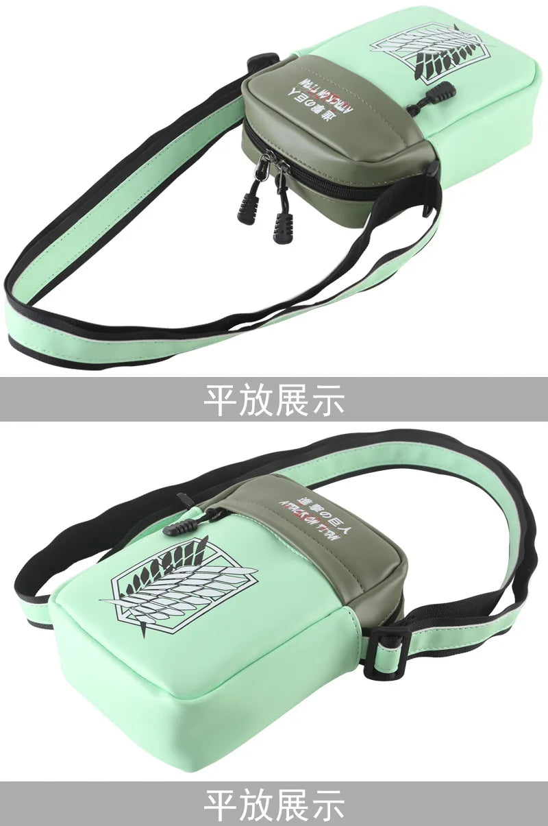 High-Capacity Multifunction Casual Shoulder Bag Apparel: Anime Dragon Ball, Demon Slayer, One Piece, Naruto, Attack on Titan