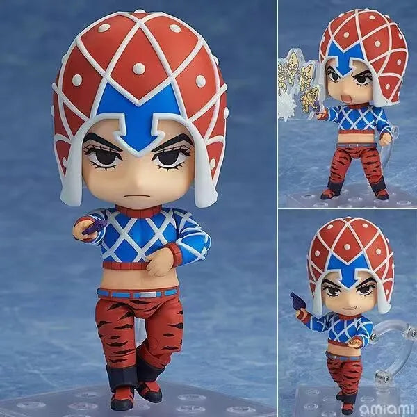 CUTE JOJO's Bizarre Adventure Anime Figures, Kawaii Chibi Guido Mista, Risotto Nero, Kars, Kujo Jotaro Action Figure PVC Toys Doll 10 cm