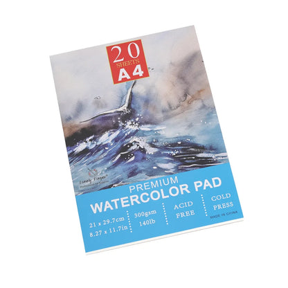 A5/A4/A3 Watercolor Paper Pad, 140lb/300gsm, 20 Sheets, Cold-Pressed, Acid-Free, Artist Painting Paper for Watercolor Painting