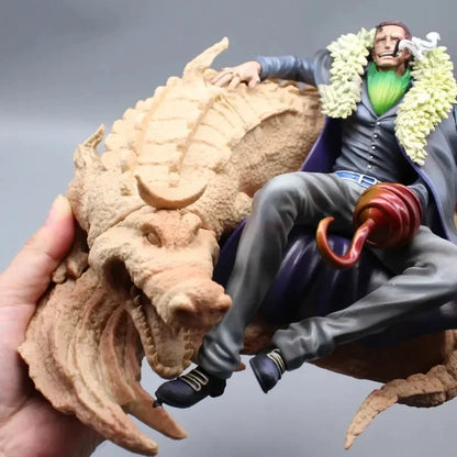 Crocodile Shichibukai Anime Figure, One Piece Sand Crocodile Sitting Action Figurines 18 CM