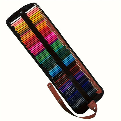 Colored Pencil Set – 36/38/50/72 Premium Artist Pencils with Handmade Canvas Wrap & Accessories