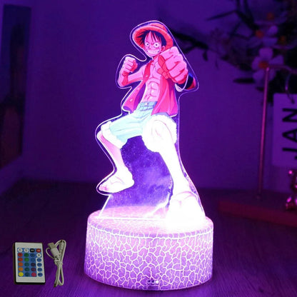 One Piece Anime Figures 3D Lamp PVC Action Collection Model Toys LED Night Light