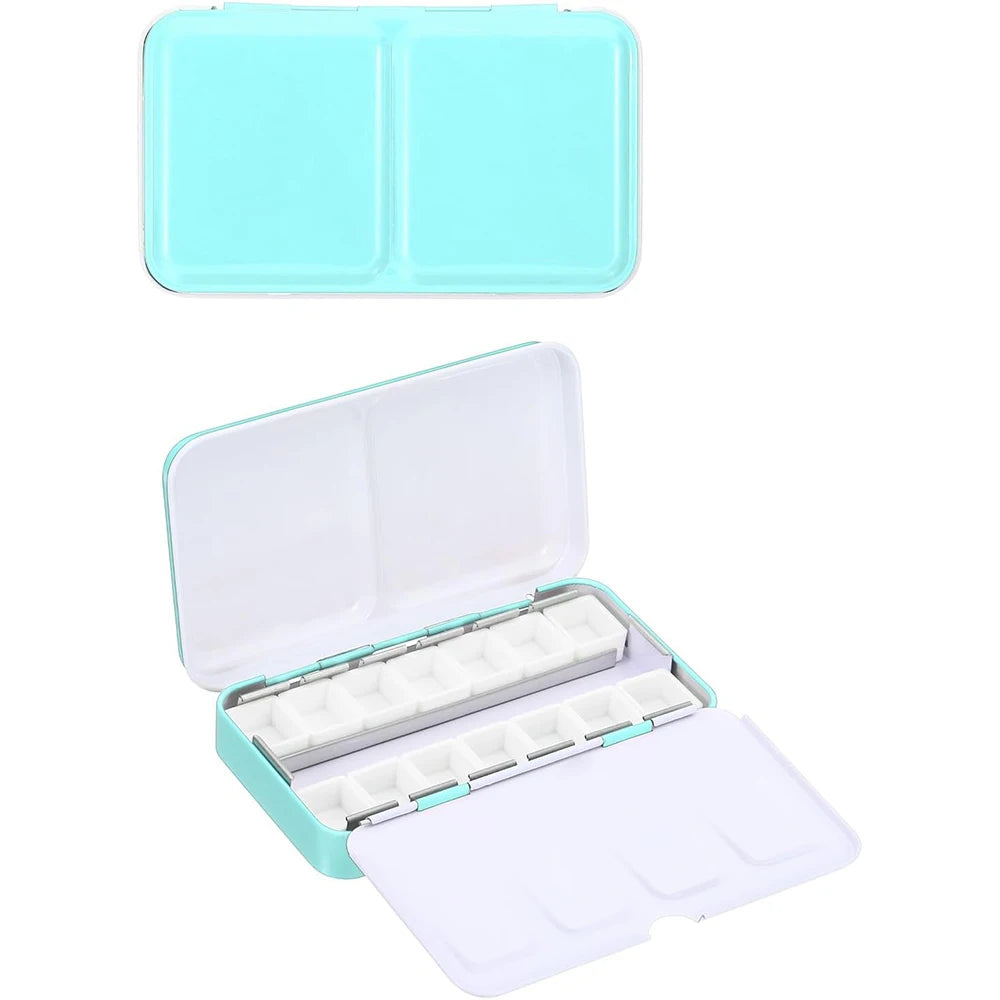 Empty Watercolor Palette with 14 Half Pans Metal Empty Watercolor Tin Palette Paint Case for DIY Travel