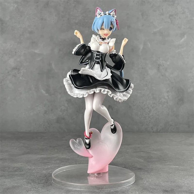 Rem Nekomimi Anime Figurine, Re:ZERO Starting Life In Another World Action Figures 22 CM