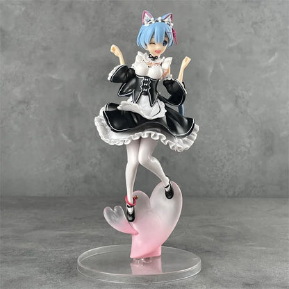 Rem Nekomimi Anime Figurine, Re:ZERO Starting Life In Another World Action Figures 22 CM