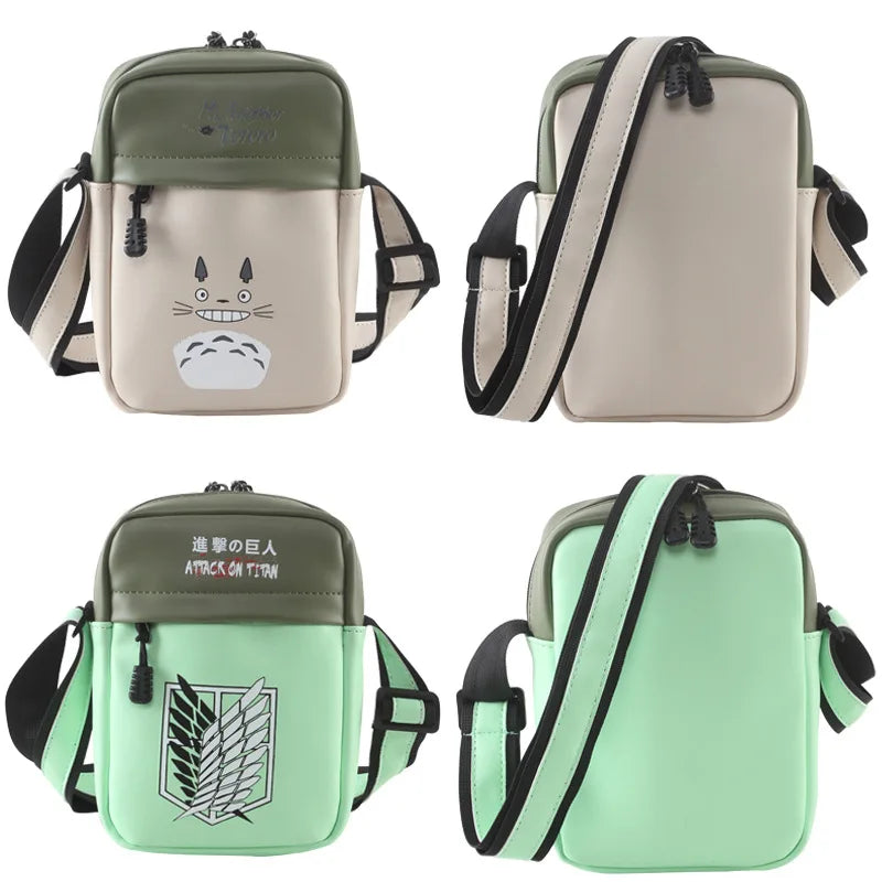 High-Capacity Multifunction Casual Shoulder Bag Apparel: Anime Dragon Ball, Demon Slayer, One Piece, Naruto, Attack on Titan