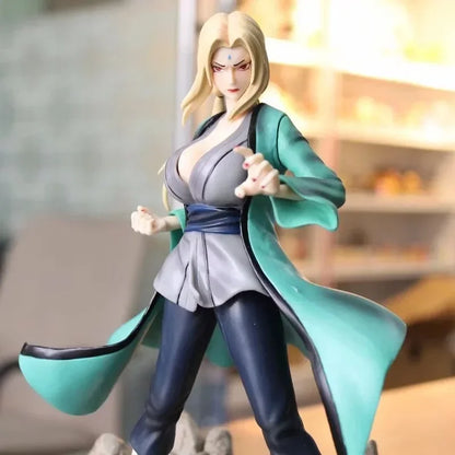 Tsunade Fifth Hokage Anime Figure, Naruto Shippuden Battle Ready Stance Action Figurines PVC 28 CM