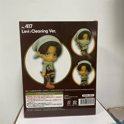 Attack on Titan Anime Figures, Shingeki no Kyojin Levi Ackerman, Eren Jaeger, Mikasa·Ackerman, Cute Kawaii Chibi Anime Figurines 10 cm
