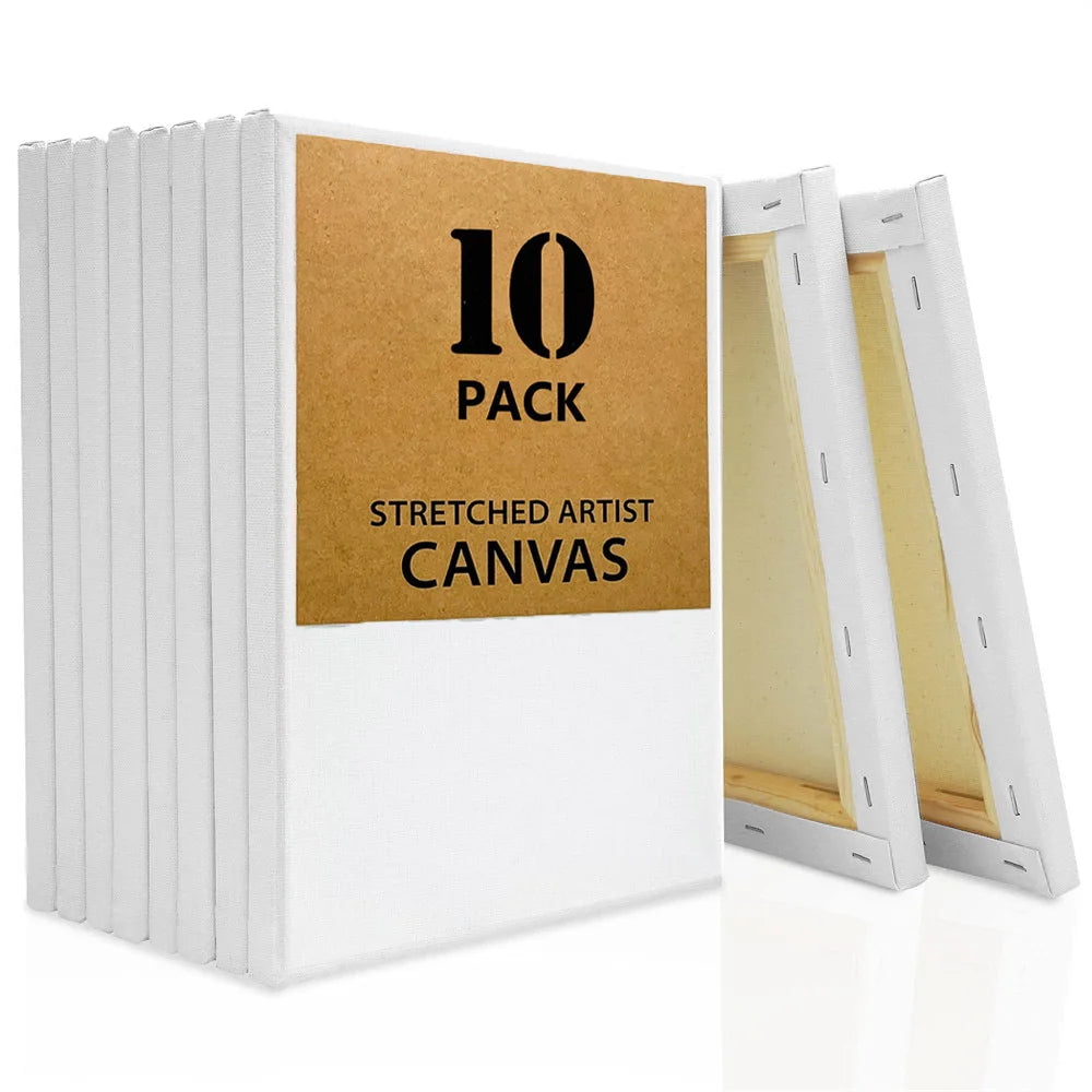 10 PCS Blank Stretched Canvas Wooden Frames Ideal for Painting, Oil Painting, Acrylic Painting