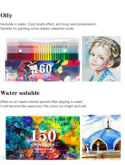 48/72/120/150/160/180 Professional Color Pencils, Oil Pencils, Watercolor Pencils Art Supplies