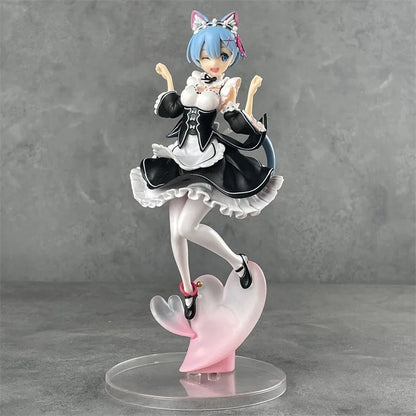 Rem Nekomimi Anime Figurine, Re:ZERO Starting Life In Another World Action Figures 22 CM