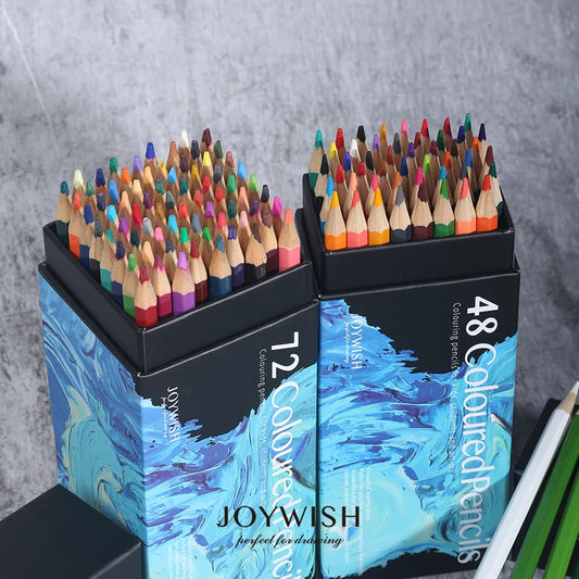 Oily Colored Pencil Set – 12, 48, or 72 Colors Hexagon Wooden Handle for Drawing, Sketching & Art Design