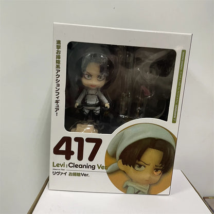 Attack on Titan Anime Figures, Shingeki no Kyojin Levi Ackerman, Eren Jaeger, Mikasa·Ackerman, Cute Kawaii Chibi Anime Figurines 10 cm