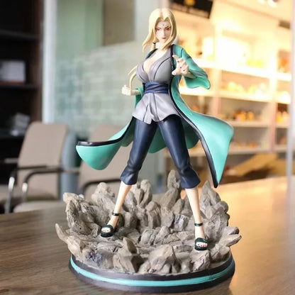 Tsunade Fifth Hokage Anime Figure, Naruto Shippuden Battle Ready Stance Action Figurines PVC 28 CM