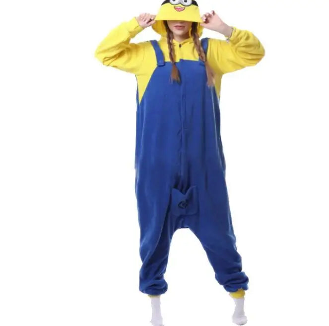 Despicable Me Minions Fleece Pajamas Cartoon Jumpsuit Minions Cartoon Anime Onesie Sleepwear