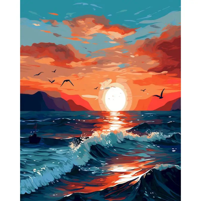 City Landscape Paint by Numbers Kit – DIY Canvas Painting for Adults with Frame & Oil Colors