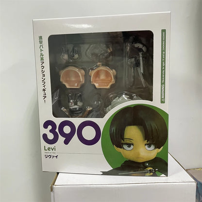 Attack on Titan Anime Figures, Shingeki no Kyojin Levi Ackerman, Eren Jaeger, Mikasa·Ackerman, Cute Kawaii Chibi Anime Figurines 10 cm