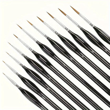 Precision Paint Brush Set for Fine Detail - Durable Miniature Brushes with Micro Tips 11 PCS
