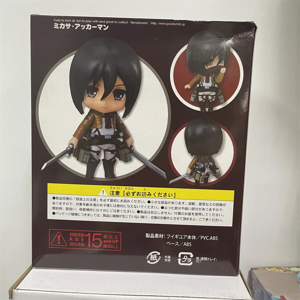 Attack on Titan Anime Figures, Shingeki no Kyojin Levi Ackerman, Eren Jaeger, Mikasa·Ackerman, Cute Kawaii Chibi Anime Figurines 10 cm