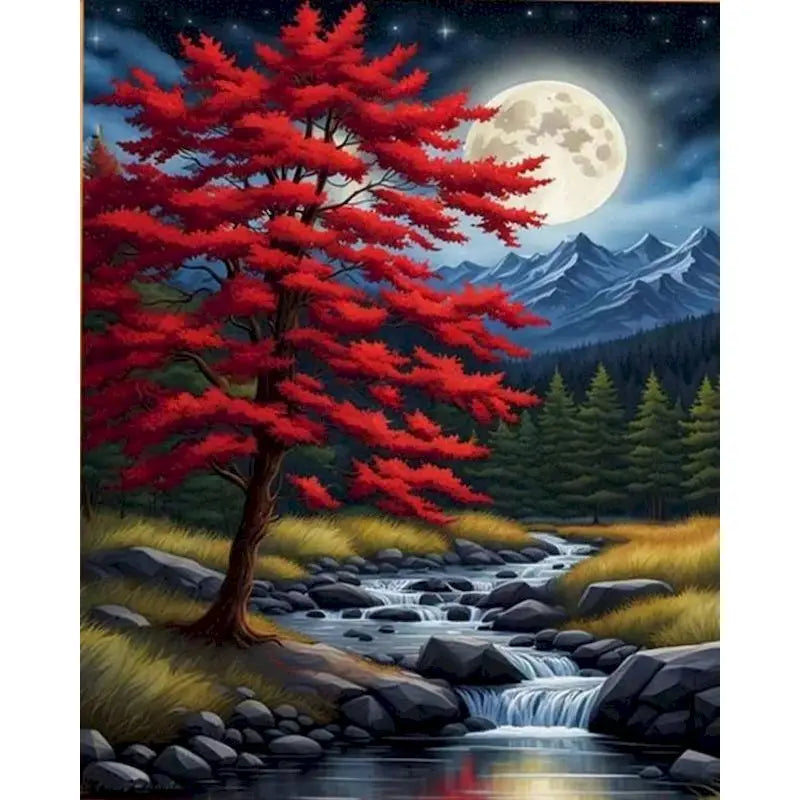 Sailing Ships and Landscape Paint by Numbers Kit – DIY Nature Landscape Acrylic Painting on Canvas for Adults