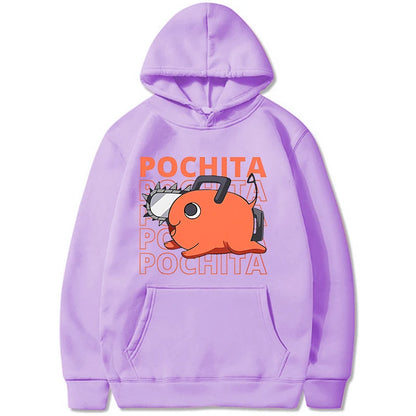 Chainsawman Women Hoodies, New Anime Hoodies Funny Pochita Graphic Print, Sweatshirt Long Sleeve Loose Tops