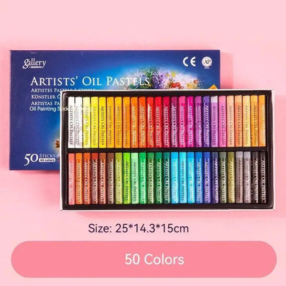 Oil Pastel Set – 25 or 50 Colors Soft Sticks for Kids, Students & Artists | Washable Crayons for Drawing, Painting & Graffiti Art