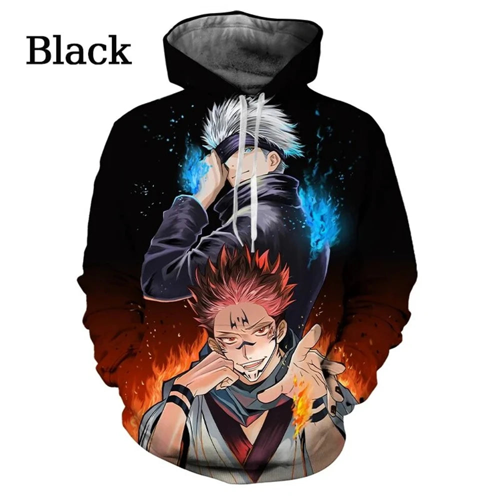 Jujutsu Kaisen Anime Pattern Men's Hoodie, Sweatshirt Men's Hoodie Fashion Pullover New Men's Clothing