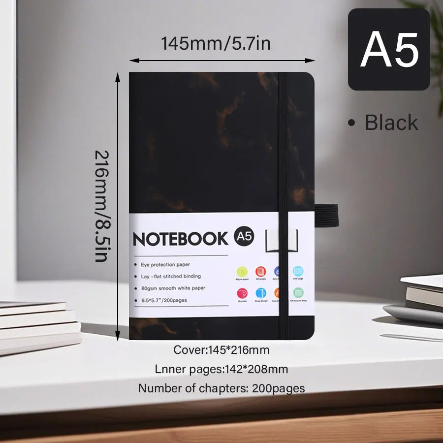 A5 Professional Notebook – Thick Paper, Compact & Lightweight Planner for Office and School
