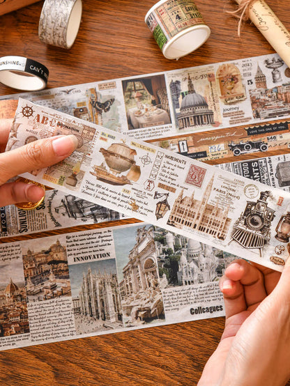 Retro Washi Tape Set – 18 to 24 Rolls per Box for DIY Crafts, Journals & Gift Wrapping