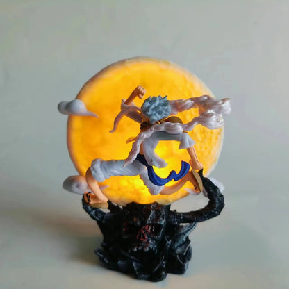 Fairy Nika Monkey D Luffy Anime Figure, One Piece Action Figurines Gear 5 With Moon 14 CM