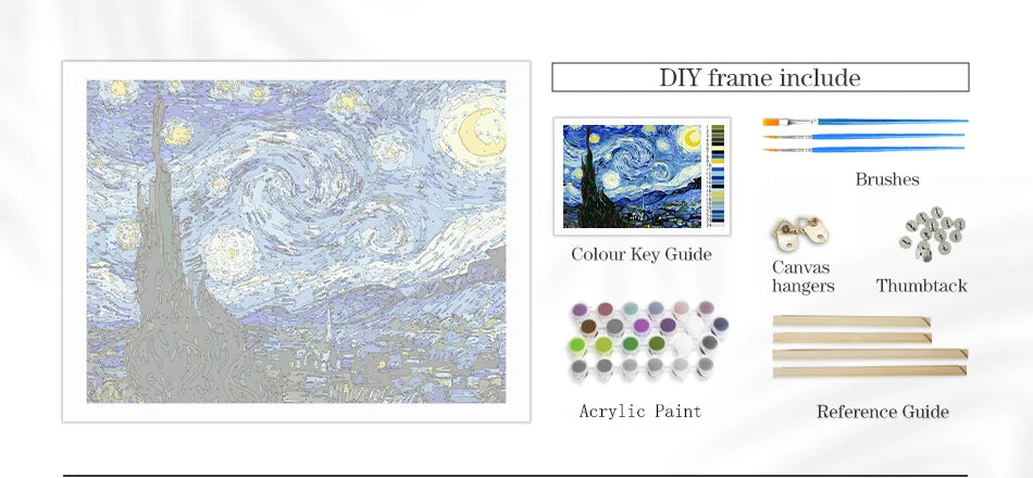 Animals and Landscape Paint by Numbers Kit – 40x50cm DIY Canvas Scenery Painting for Adults with Frame