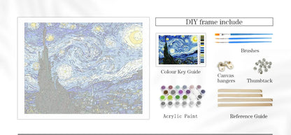 Animals and Landscape Paint by Numbers Kit – 40x50cm DIY Canvas Scenery Painting for Adults with Frame