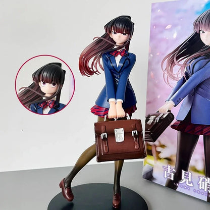 Komi Shouko Anime Figure, Komi Can‘t Communicate School Uniform Action Figurines PVC Statue 25 CM