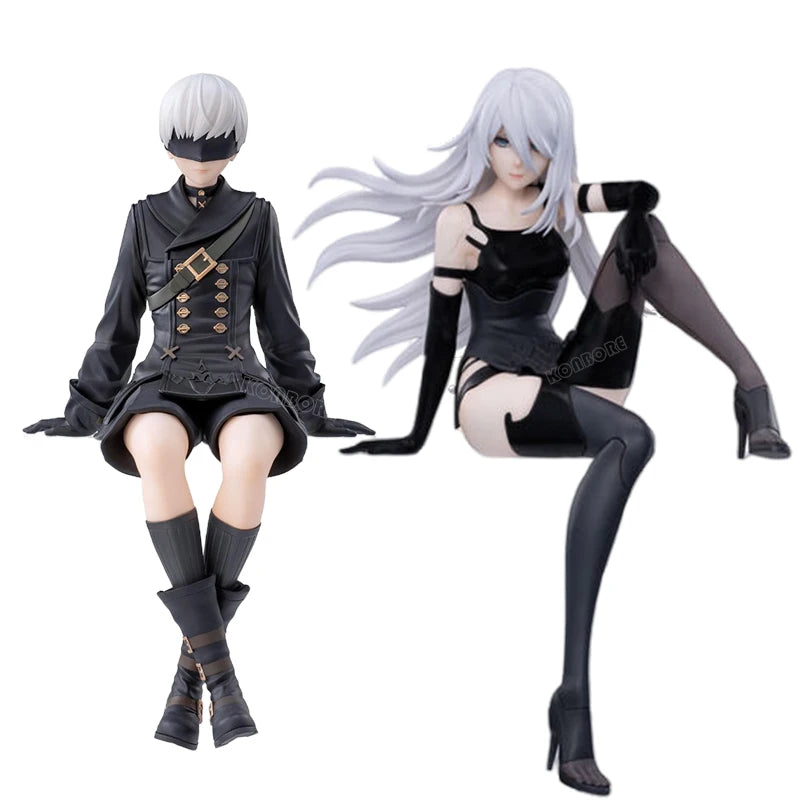 NieR:Automata Action Figures - YoRHa No.2 Type B (2B), 9S, and A2 - 15 CM Collectible Figurines
