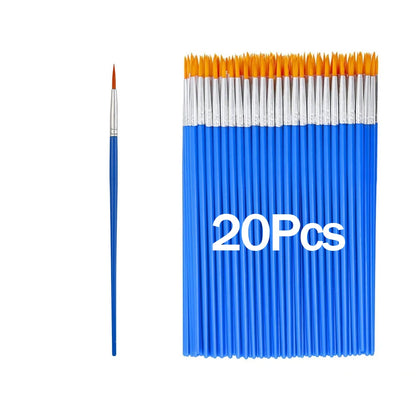 20–200 PCS Paint Brush Set – Round & Flat Nylon Hair Brushes for Oil, Acrylic & Watercolor Painting