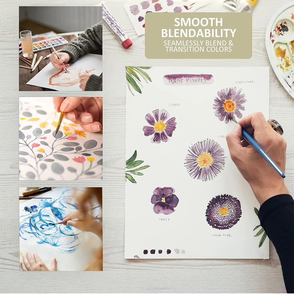 A5/A4/A3 Watercolor Paper Pad, 140lb/300gsm, 20 Sheets, Cold-Pressed, Acid-Free, Artist Painting Paper for Watercolor Painting