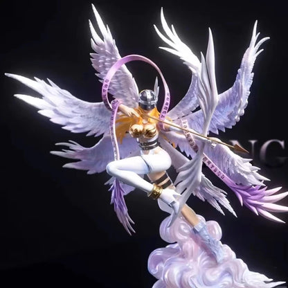 Angewomon Anime Figurine, Digimon Digital Monster Action Figures Bow Shooting Goddess Statue 26 CM
