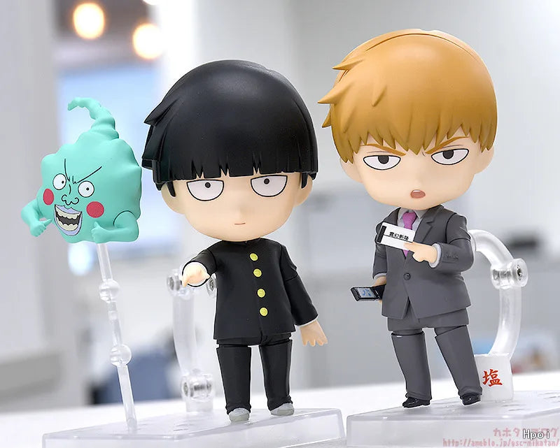 Mob Psycho 100 Mini Action Figure, Reigen Arataka Mobu Saiko Hyaku, Cute Kawaii ChibiAnime Figure Collector Toys 10 cm