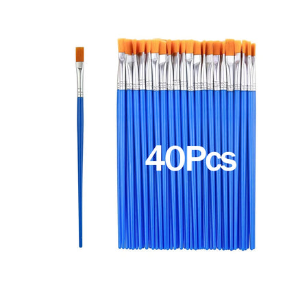 20–200 PCS Paint Brush Set – Round & Flat Nylon Hair Brushes for Oil, Acrylic & Watercolor Painting