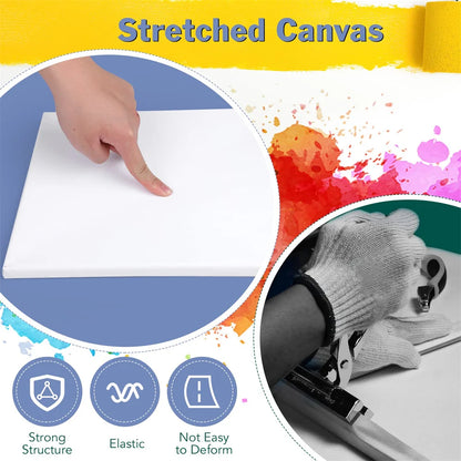 10 PCS Blank Stretched Canvas Wooden Frames Ideal for Painting, Oil Painting, Acrylic Painting