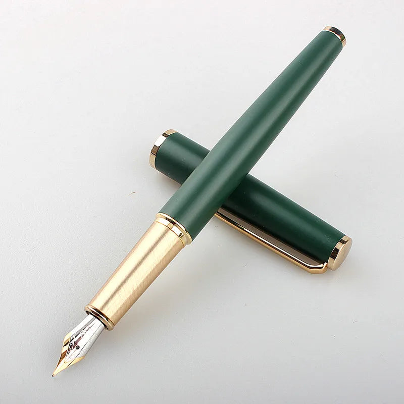 Fountain Pen Retro Design Metal Material Elegant Clip Fine Nib Writing Office Business Signature
