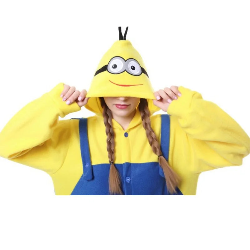 Despicable Me Minions Fleece Pajamas Cartoon Jumpsuit Minions Cartoon Anime Onesie Sleepwear