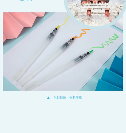 12/24/36/48 Colors Watercolor Paint Set with Water Brush Pens Art Supplies for Artists