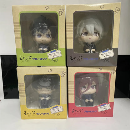 BLUE LOCK Cute Mini Figurines, Isagi Yoichi Chigiri Hyoma Nagi Seishiro Action Figures, Kawaii PVC Toys for Collector 10cm