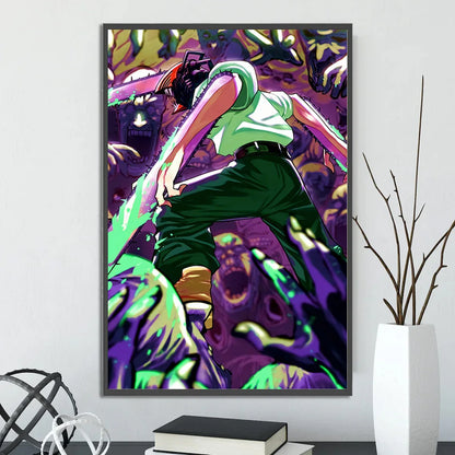 Chainsaw Man Self-adhesive Poster Wallpaper, Anime Wall Art Home Decoration Painting For Bedroom Computer Decor (Frames Not Included)