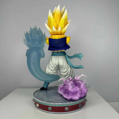 Super Saiyan Gotenks Anime Figurines, Dragon Ball Z Figures Ghost Squad Statue Figures Collection 24 CM