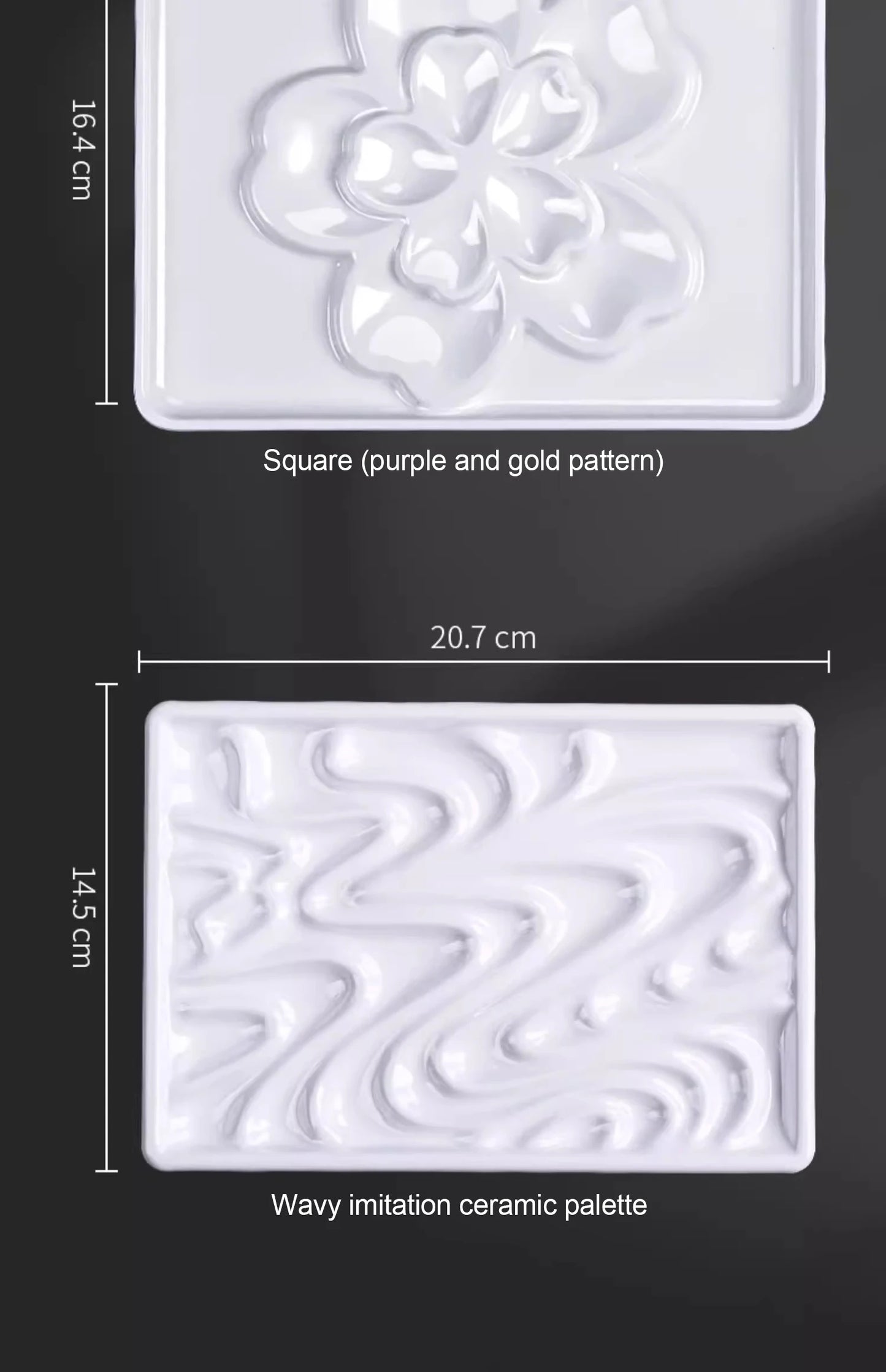 1/5/28 Grid Paint Tray White Imitation Ceramic Easy to Clean Pigment Palette for Artists Acrylic Watercolor Oil Painting