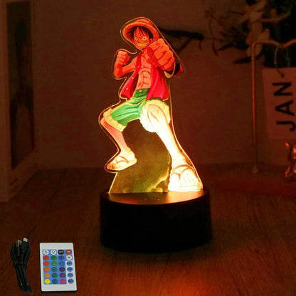 One Piece Anime Figures 3D Lamp PVC Action Collection Model Toys LED Night Light