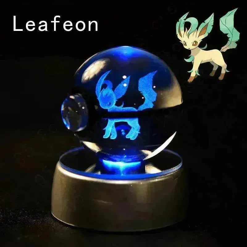 3D Pokemon Crystal Ball 5CM Mewtwo Pikachu Gengar Crystal Glass Pokemon Ball Pokeball Figure Night Light LED Lamp Base Gift - 29 Jigglypuff / 5CM - Otarealm