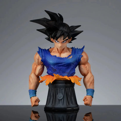 Super Saiyan SSJ Goku Anime Figure, Dragon Ball Z Switchable Heads Variants Figurines 35 CM